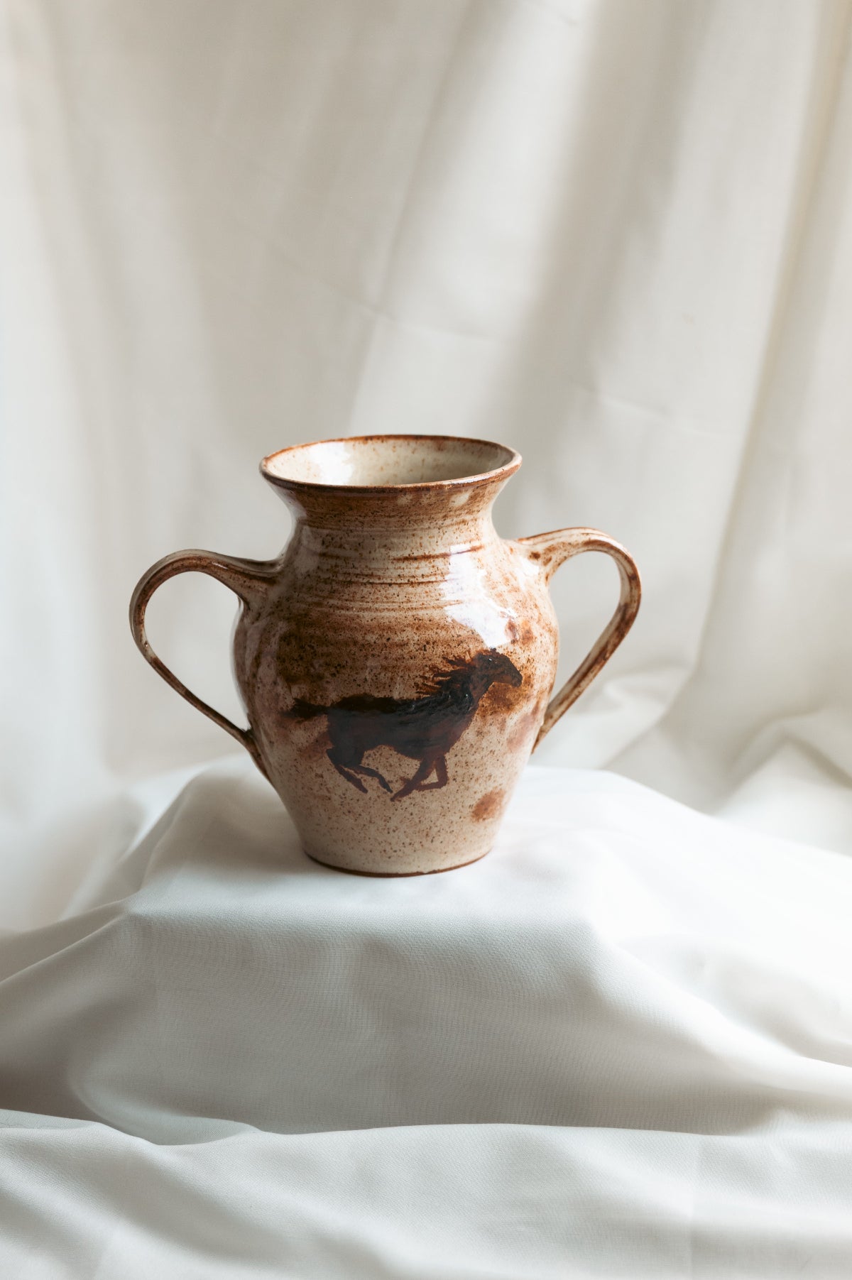 Handled Horse vase