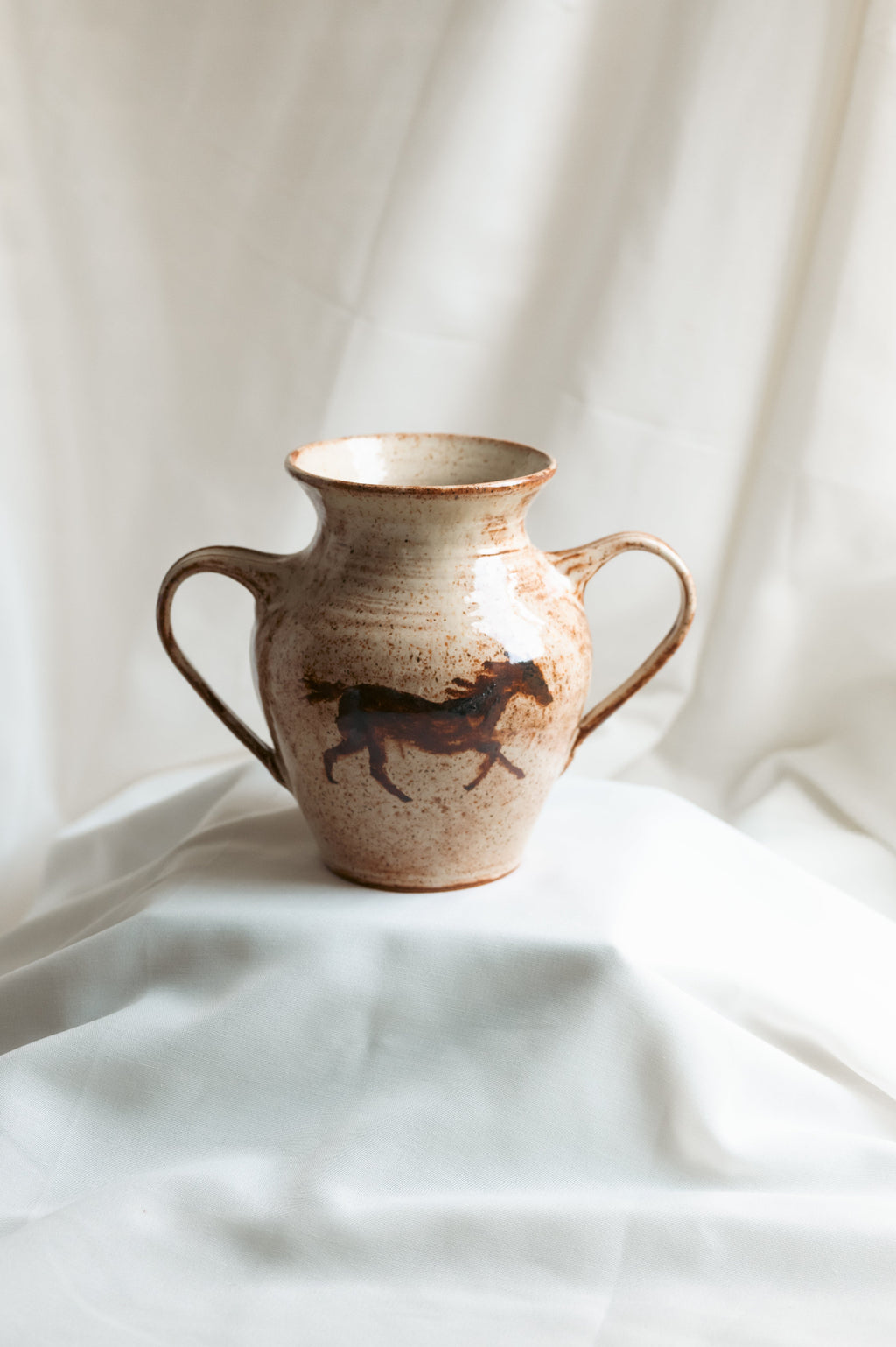 Handled Horse vase